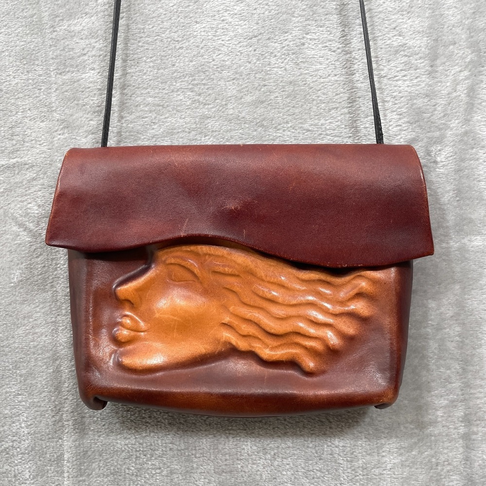 Deborah Einbender Signed Pursona Bag Goddess Sculpted Face Wind Crossbody Bag